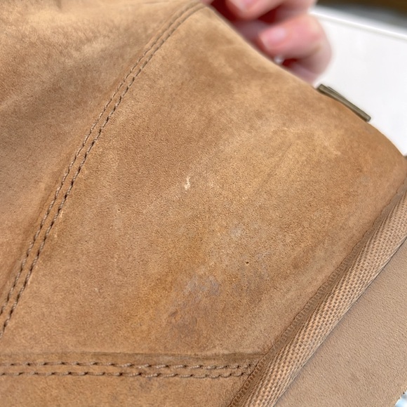 UGG Australia Sumner Chestnut Brown Suede Leather Fur Boots Women’s Size 8 - Picture 16 of 17